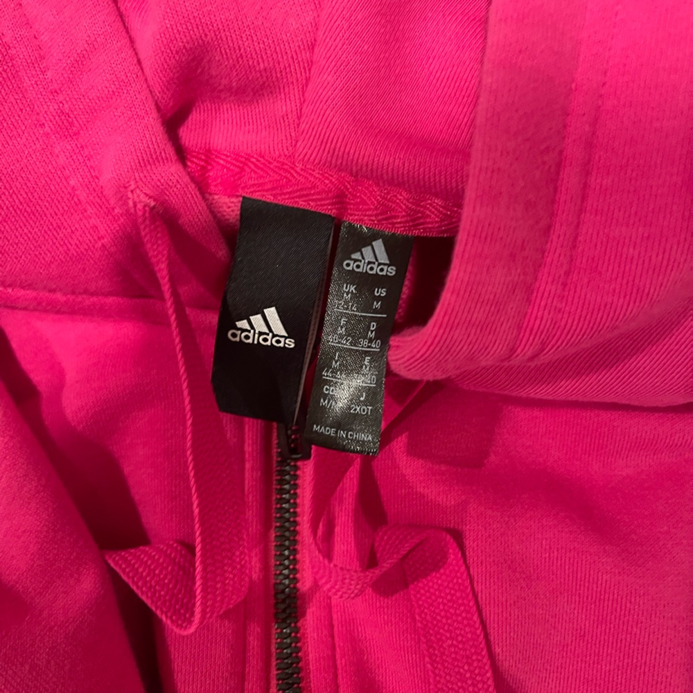 Small pink adidas zip up sweatshirt